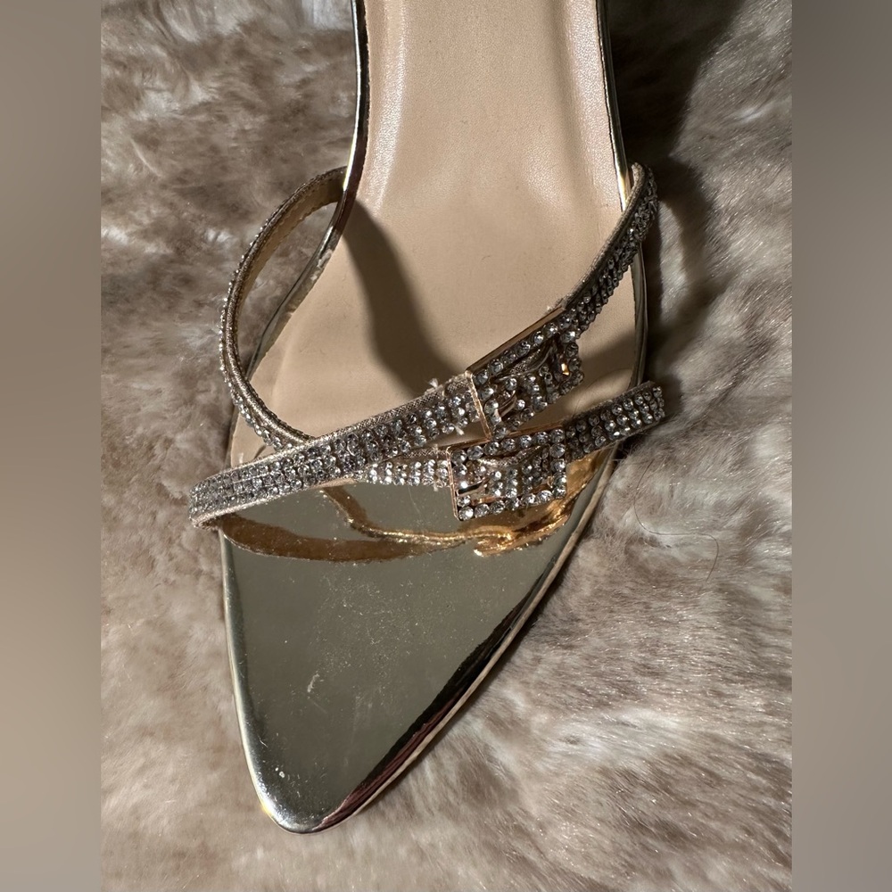 Wild Diva Women's Rhinestone Embellished Straps Formal Stiletto High Heels - Picture 7 of 13